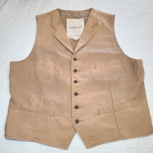 Denim & Supply Ralph Lauren Other - Men's Denim & Supply Ralph Lauren Button Vest Beige Distressed sz XL